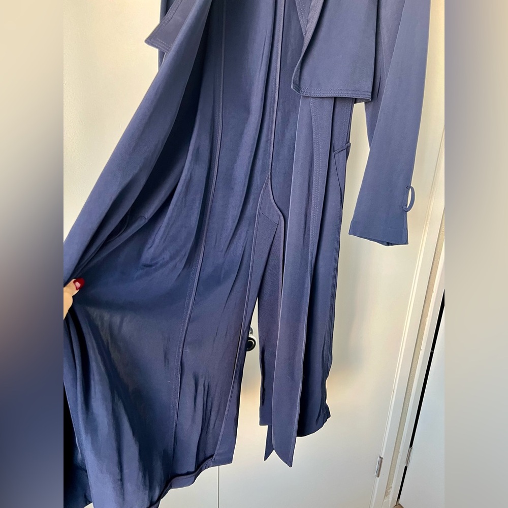 Michael Kors Blue Trench Coat S / M - NWOT - Picture 8 of 10